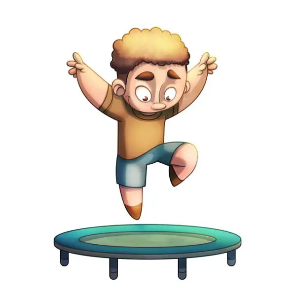 Kind auf trampolin - hyperaktiv