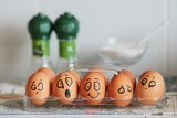Gefühle als Gesichtsausdrücken auf Eiern